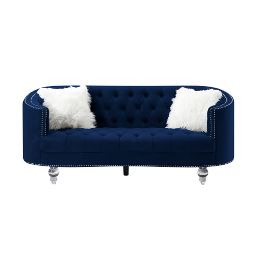 Living Room Sofa Navy Blue Velvet