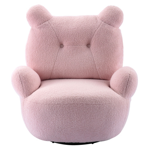 Swivel Accent Chair, Teddy Short Plush Particle Velvet Armchair,360 Degree Swivel Barrel Chair for Living Room, Hotel, Bedroom, Office, Lounge