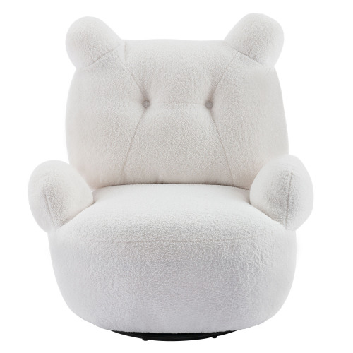Swivel Accent Chair, Teddy Short Plush Particle Velvet Armchair,360 Degree Swivel Barrel Chair for Living Room, Hotel, Bedroom, Office, Lounge