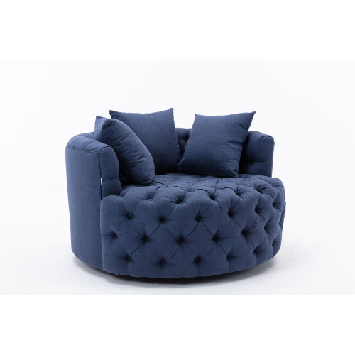 Modern Akili swivel accent chair barrel chair for hotel living room / Modern leisure chair Navy fabric