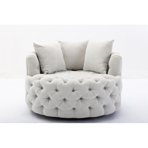 Modern Akili swivel accent chair barrel chair for hotel living room / Modern leisure chair Beige