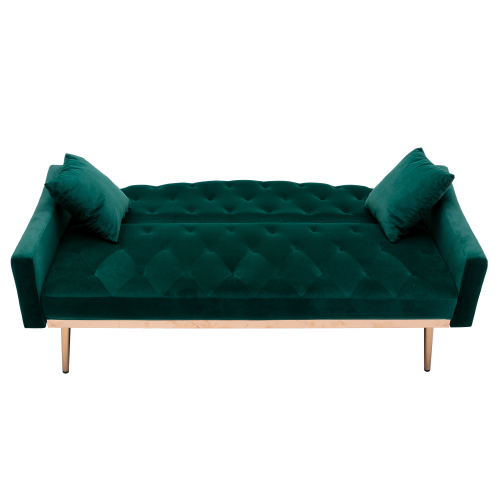 Velvet Sofa , Accent sofa .loveseat sofa with Stainless feet Green Velvet